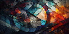 Abstract Geometry Shapes Colors Hyper-realistic Textures Generative AI