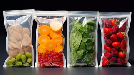 Deep ziplock bag for summer snacks and cut fruits - ideal storage container for meals. Generative AI