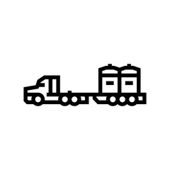 Sticker - nuclear waste transportation energy line icon vector. nuclear waste transportation energy sign. isolated contour symbol black illustration