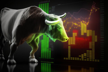 ai generated illustration bull market and trading chart