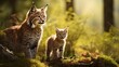 bobcat kitten learning to stalk its prey, created with generative ai