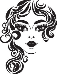 Sticker - Women face vector tattoo design illustration