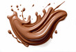 © Phanida - melted chocolate splash on a white background, captured in realistic color, a testament to sweet indulgence, generative ai.