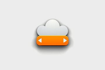 Fototapete - A flat design cloud server download icon, characterized by its minimalistic and clean appearance. Generative AI technology.