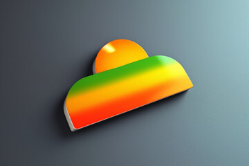 Aufkleber - A minimalist interpretation of a cloud server download icon, emphasizing simplicity and clarity. Generative AI technology.