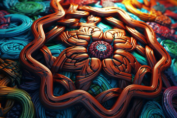 Poster - An intricate abstract design inspired by Celtic knotwork, representing the rich cultural heritage of Ireland. Generative AI technology.