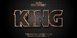 King text, luxury rose gold editable text effect on black textured background