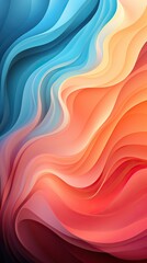 Wall Mural - rainbow colored fluid swirling waving background, generative ai