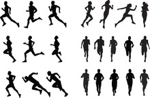 Set Of Silhouettes Of People
