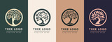 Fototapeta Natura - Tree vector icon. Logo design Premium Vector. Botanical plant nature symbol. Nature trees illustration logo design vector illustration.