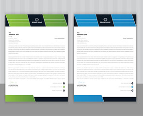 Clean and professional corporate company business letterhead template design with color variation bundle