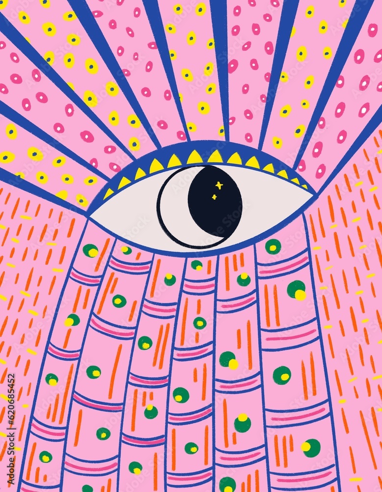 Abstract eye on pink illustration