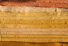 Textures Of Fabrics Dyed With Natural Dyes