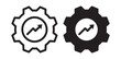 Productivity icon set. work process performance or efficiency sign with cogwheel. increase capacity and capability symbol. high production icon.
