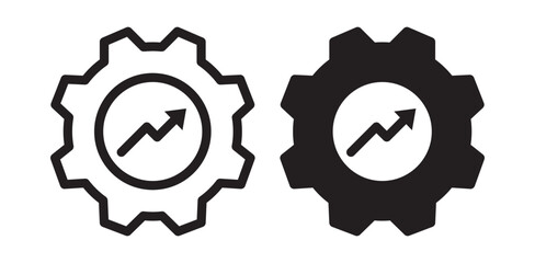 Wall Mural - Productivity icon set. work process performance or efficiency sign with cogwheel. increase capacity and capability symbol. high production icon.