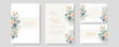 © SyahCreation - White green pink Elegant wedding invitation card template with watercolor and floral decoration.