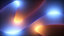 Glowing Neon Curvy Lines , Simple Illuminated Abstract Background.