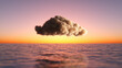 © Bruno Tornielli/Stocksy - Abstract Minimal sunset seascape with cloud above the water.