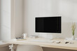 © Oleksandr Shcherban/Stocksy - Home workplace with computer monitor and decor , 3d rendering