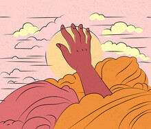 Heavenly Aspiration: Hand Reaching For The Sun