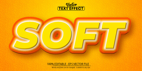 Soft text, cartoon style editable text effect