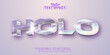 © DesignVectX - Holo text, holographic iridescent color wrinkled foil style editable text effect