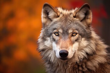 Poster - close up of a wolf in the forest