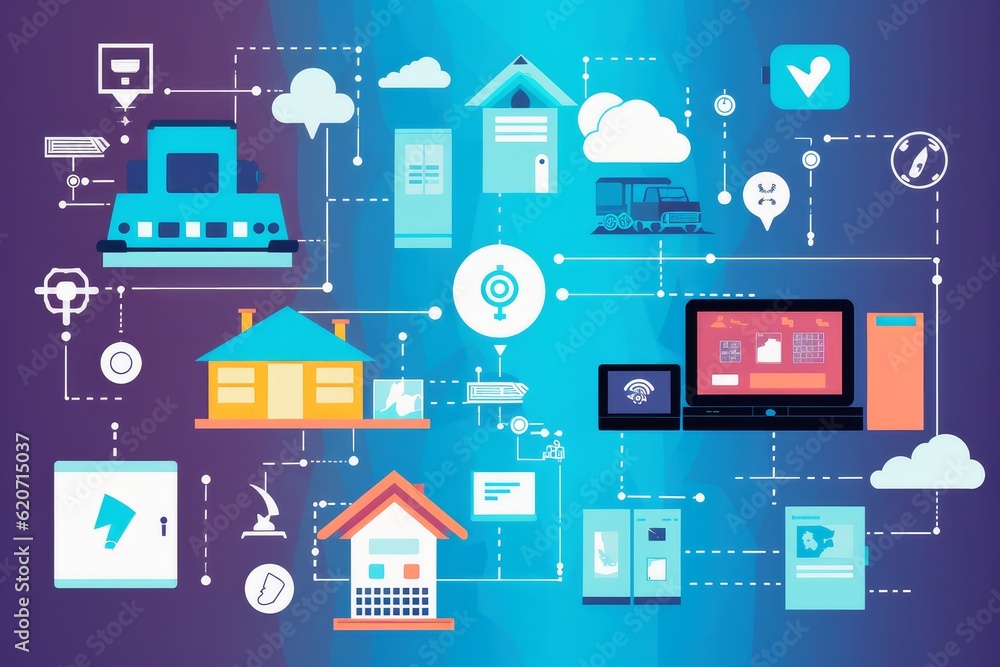 Internet of things concept created with generative AI technology ...