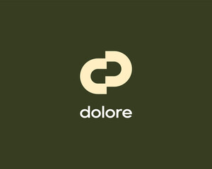 Wall Mural - abstract letter d p c logo template. minimalistic style flat icon. vector illustration.