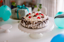 Ice Cream Cake With Maraschino Cherries