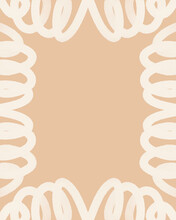 A Frame Of Off White Spirals Over A Pink Background