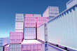 © Sky-Blue Creative/Stocksy - Illustration of Stacked cargo containers