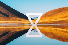 Surreal Landscape With A White Triangle