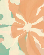 Abstract Floral Design In Pastel Colors