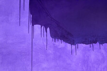 Purple Paint Dripping Over Wall