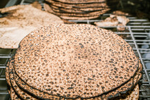 Handcrafted Shmurah Matzah In A Hasidic Bakery.