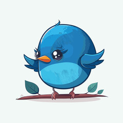 Wall Mural - vector cute bluebird cartoon style