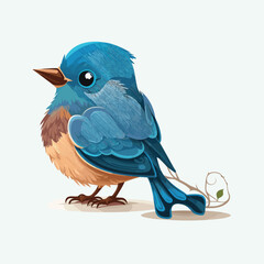 Wall Mural - vector cute bluebird cartoon style