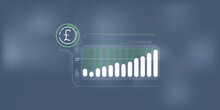 Abstract Infographic Of Rising Pound Sterling Exchange Rate.