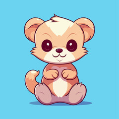  Cute Ferret Cartoon Character: Perfect for Children's Products and Wildlife-themed Designs!