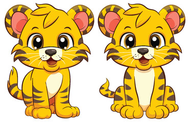 Sticker - Adorable Baby Tiger Cartoon Character