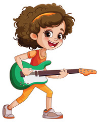 Sticker - Female rock musician playing bass