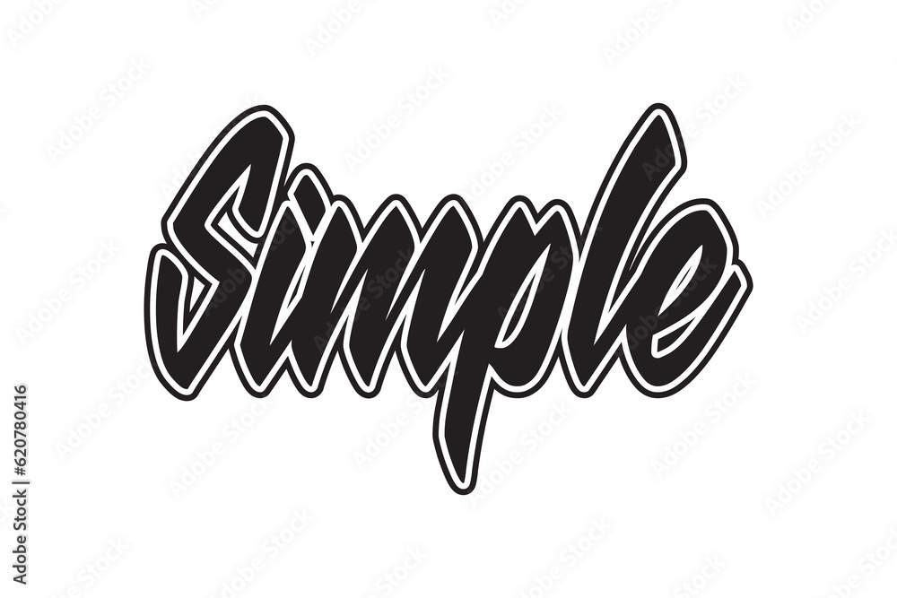 Smiple Front Lettering Simple Hand drawn vector lettering illustration. Isolated on white ...