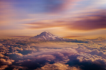 Wall Mural - abstract clouds background and texture, clouds and sky from airplane window view,