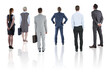 © vectorfusionart - Digital png photo of rear view of diverse business people on transparent background