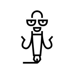 Wall Mural - funny pen character line icon vector. funny pen character sign. isolated contour symbol black illustration