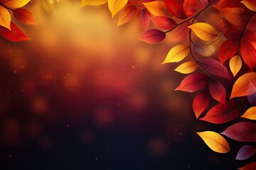 shiny autmun leaves background created using generative AI tools