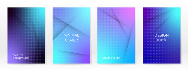 Minimal Poster. Pastel Soft. Blue Gradient Set.
