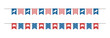 Bunting with USA flags, elephants and donkeys. Isolated vector and PNG illustration on transparent background.