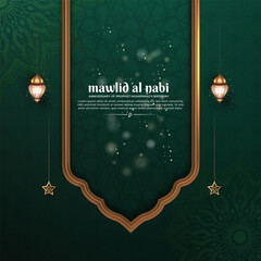 Wall Mural - maulid nabi background. anniversary of prophet muhammad birthday, for greeting card banner